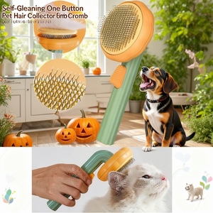 Self-Cleaning One <b>Button</b> Pet Hair Collector Comb for Cats and <b>Dogs</b> - Product Image 3