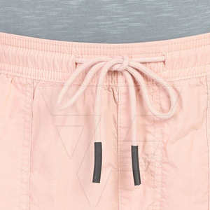 Short d'été décontracté à taille élastique pour hommes avec logo personnalisé en toile de polyester et de coton à motif uni - Product Image 5