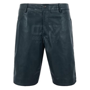 Pantalones cortos de cuero para hombre con contraste de Color a precio barato fabricados en Pakistán, pantalones cortos cómodos de alta calidad para hombre - Product Image 1