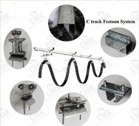 Chariot porte-câbles manuel robuste en acier inoxydable à 3 niveaux pour rail en C, pour systèmes de feston et de guidage de câbles d'alimentation de grue et palan