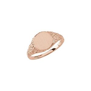 Rose Gold Plated Nugget Signet <b>Ring</b> Fashionable Princess Cut Cluster Inlay Trendy Eternity Style Stainless Steel for Gift - Product Image 1