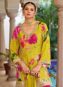 Nueva colección de adultos Ready-Made Salwar Kameez Real Chinon Bordado Trabajo Tamaño libre para fiestas Ropa india y pakistaní - Product Image 6