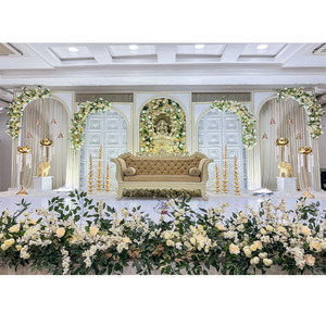 Panel Tallado Clásico Blanco para Escenario de Boda, Tema Ganesha Personalizado, Marcos Tallados para Recepción de Boda, Venta en Australia - Product Image 1