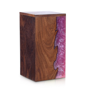 Urne de crémation en palissandre incrustation de résine rose urnes de crémation commémoratives personnalisées pour les cendres humaines et animales - Product Image 3