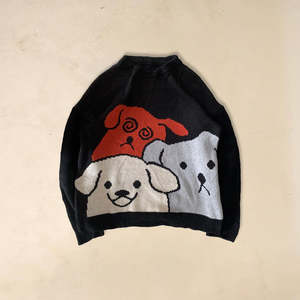 Pulls d'hiver décontractés en maille épaisse pour femmes Printesty avec motif rayé brodé, respirants, style doux, logo frontal - Product Image 1