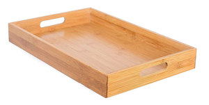 Plateau en bois de bambou carré simple et pas cher - Product Image 4