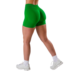 Shorts de sport pour femmes, vert émeraude, sans couture, taille mi-haute, extensible, compression, entraînement, fitness, anti-fuites, shorts d'entraînement - Product Image 6