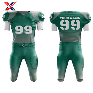 Professionnel unisexe adultes maillot de Football américain 100% Polyester tissu respirant à manches courtes imprimé équipe porter uniforme - Product Image 4
