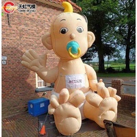 Modèle de bébé gonflable personnalisé de 3m/4m/5m/6m de haut, adorable personnage de dessin animé avec sucette, modèle néerlandais pour décoration