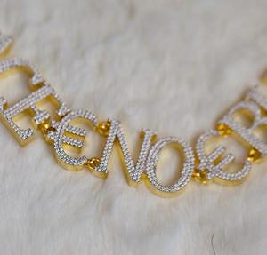 Cadena de Eslabones con Diamantes LL VVS, Chapada en Oro de 18K, Estilo Hip Hop de Lujo, Cadena Miami Iced, Letras Personalizadas, Collar Unisex para Regalo - Product Image 5