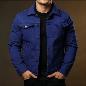 100% coton biologique Denim hommes vestes Premium casual vente en gros veste pour hommes élégant lavé jean homme vestes - Product Image 2