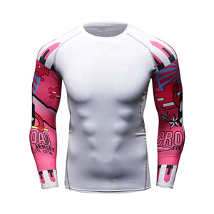 T-shirt de compression à manches longues pour homme, imprimé par sublimation, séchage rapide, haut de sport, vêtement de fitness et de course pour adulte - Product Image 3