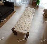 Repos Tissé Banc pour Salon Deux Places Minimaliste Banc Os Incrustation Console