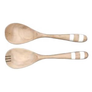 ช้อนไม้เรซินส้อมสลัดเซิฟเวอร์2ชิ้นเกรดอาหารมาใหม่ - Product Image 3