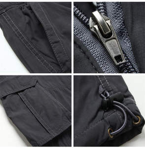 Pantalones Deportivos para Hombre, Ecológicos, de Secado Rápido, Transpirables, de Tela de Lona, Poliéster/Algodón, Decoración Vintage, Elásticos, Cintura Media - Product Image 6