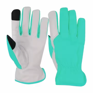 ถุงมือหนังแพะทนทานสำหรับงานในสวนทนทานสายรัดข้อมือปรับได้ป้องกันการสั่นสะเทือน - Product Image 4