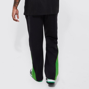 Pantalon empilé de haute qualité épais polaire Streetwear coton pantalon hommes soleil délavé lambrissé pantalon de survêtement évasé respirant vert - Product Image 5