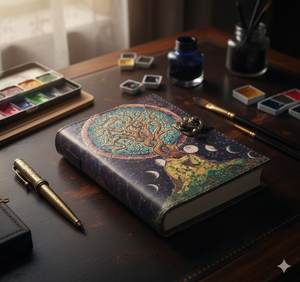 Celtique Arbre de Vie Journal Antique Deckle Bord À La Main Papier Livre des Ombres Vintage En Cuir Relié cahier carnet de croquis journal - Product Image 4