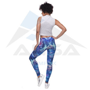 OEM Vente en gros Leggings de sport pour femmes à taille haute sublimés pour l'hiver, leggings de fitness, de course à pied et de yoga avec imprimé - Product Image 6