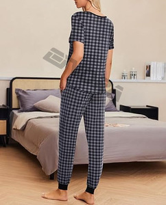 ชุดชุดนอนแขนยาวผ้าฝ้ายสำหรับผู้หญิง, ชุดนอนผ้าฝ้ายสไตล์โมดอลสำหรับฤดูหนาวและกลางคืน - Product Image 2