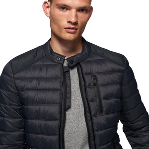 <b>Men's</b> Comfortable Woolen Puffer <b>Jacket</b> with Stand Hood Zipper Custom Logo Printed <b>Smart</b> <b>Casual</b> Winter Wear OEM Service Available - Product Image 4