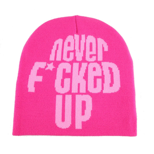 Mejor Precio Venta al por mayor Unisex Acrílico Jacquard Sombrero de invierno Mujeres Niños Cálido All Over Print Jacquard Knitted Reversible Beanie - Product Image 5