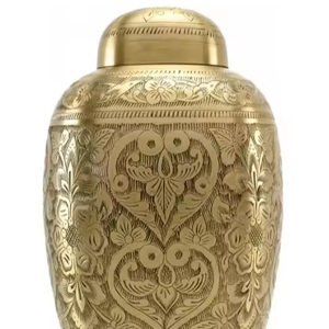 Urne funéraire en métal artisanale pour adultes, grande, design moderne, urne funéraire décorative pour les cendres humaines - Product Image 1