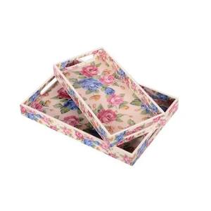 Premium Wooden Enamel Serving Tray Luxury Food Serving Tray <b>For</b> Hotel Restaurant - Product Image 1