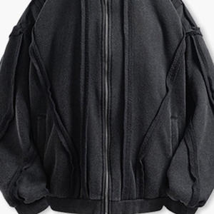 Sudadera con capucha lavada con ácido de fábrica al por mayor 2025, ropa de calle de peso pesado, sudadera con capucha para hombre con cremallera - Product Image 6