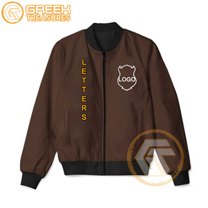 Personalizado Theta Hombres Chaquetas Calidad Transpirable Griega Apparels Algodón Fleece Varsity Jacket Iota | Bordado Phi Impreso - Product Image 3