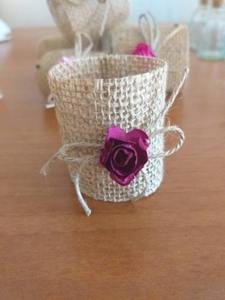 Anneau de serviette en jute avec fleur rose pour une décoration de table élégante, événements de mariage, fêtes et usage domestique élégant en provenance d'Inde - Product Image 2