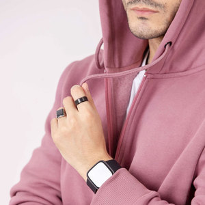 Sweat à capuche zippé en coton mélangé pour hommes avec poches avant et capuche réglable Sweat à capuche zippé pour hommes - Product Image 5
