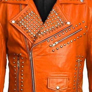 Chaqueta de invierno transpirable ligera Chaqueta de tachuelas de cuero de nuevo estilo hecho a medida para hombres Hecho en Pakistán - Product Image 4