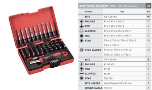 OEM <b>Hand</b> <b>Tools</b> MRM 56PCS-S2 <b>Hand</b> Operated High Quality Chrome Plated S2 Steel Customized Coloring Bits <b>Set</b> Hard Case-1/4" X25mm - Product Image 2