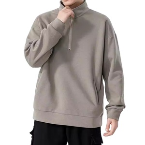 Sudaderas de manga larga de alta calidad para hombre con cuello de media cremallera y bolsillos, sudaderas lisas con estampado de logotipo personalizado para invierno - Product Image 6