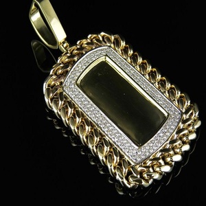 Trendy Stylish Moissanite Diamond <b>Studded</b> In S925 Silver Cuban Border Design Iced Out Hip Hop Pendant <b>For</b> <b>Men</b> - Product Image 1