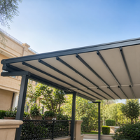 Pergola pliante nordique, toit rétractable en polyester imperméable, résistant à la neige et au gel, auvent extérieur pour balcon et terrasse