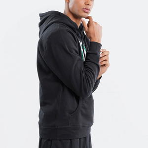 Sweat à capuche en molleton 100 % coton avec logo personnalisé, coupe classique pour homme, avec poche sur la manche, style streetwear hiver, vente en gros - Product Image 3