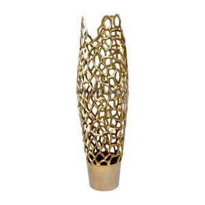 Arte creativo moderno Diseñador elegante Chapado en oro de alta calidad Metal resistente Aspecto atractivo Florero Suministros de decoración del hogar - Product Image 4