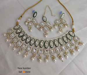 Indian Traditional Kundan Gold Plated <b>Jewellery</b> <b>Set</b> and Copper Necklace <b>Set</b> for Women and <b>Girls</b> Indian Accessories Jewlery Women - Product Image 6