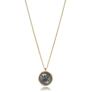 Collar con Símbolo Antiguo de Yin y Yang, Oxidado, Hecho a Mano en Turquía, Joyería de Plata de Ley 925 al por Mayor - Product Image 1