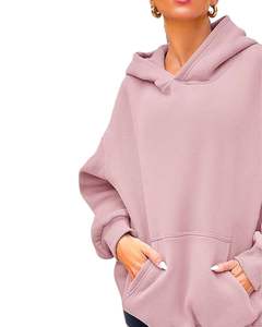 Sweat à capuche rose pâle pour femme, sweat-shirt en polaire surdimensionné et chaud avec capuche, vêtement d'hiver confortable, style décontracté, poche kangourou - Product Image 3