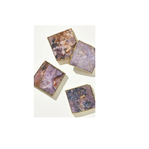 Meilleure qualité Agate cristal sous-verres or plaqué acheter en gros Agate tranche sous-verre Agate sous-verre Agate pour la décoration de la maison - Product Image 3