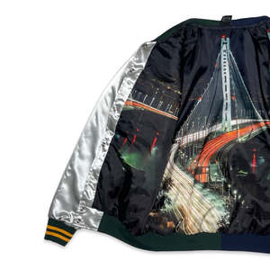 Chaqueta Bomber Reversible de Satén Raccoon Sports, Estilo Béisbol con Botones, Cuello Alto, Lona Impermeable, Resistente al Viento y Transpirable, Talla 6XL - Product Image 5