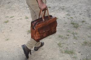 Large Vintage Style Genuine Leather Briefcase <b>Handbag</b> for Men Candy Pattern Office <b>Laptop</b> Bag Fashionable Travel Bag - Product Image 2