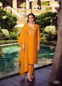 Latest Beautiful Handwork on Shimmer Vichitra Fabric with Inner <b>Kurti</b> Pent With Designer Embriodary Dupatta <b>for</b> <b>Women</b> Collection - Product Image 3