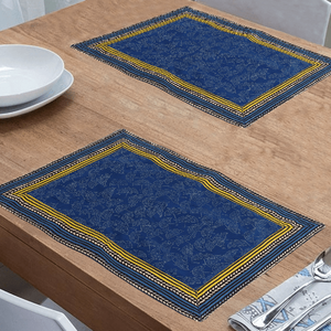 Wholesale Custom Heat Restaurant Home <b>Waterproof</b> 100% Organic Cotton GOTS Certificate High Quality 4 Pcs Eco Friendly Table <b>Mats</b> - Product Image 4