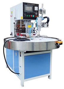 10KW thủy lực quay Loại bốn trạm TPU huy hiệu Bản vá lỗi tần số cao Máy dập nổi biểu tượng Máy làm - Product Image 3