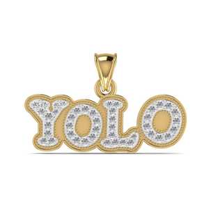 Pendentif Moissanite en argent sterling 925 personnalisé Hip-Hop YOLO diamant or rose et or Style mignon avec placage à l'or - Product Image 5