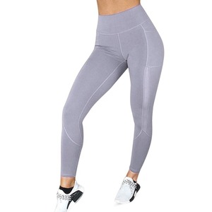 Femmes taille haute côtelé entraînement Yoga Gym Leggings V croisé sans couture athlétique en plein air Fitness course Leggings pour l'été - Product Image 5